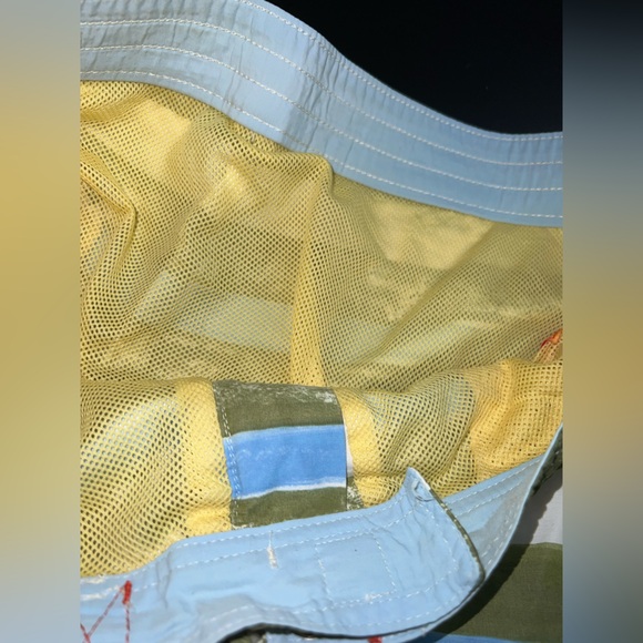 Tommy Bahama Relax men’s Green White Blue Mesh Lined Swim Trunks Size Medium EUC - Picture 6 of 8